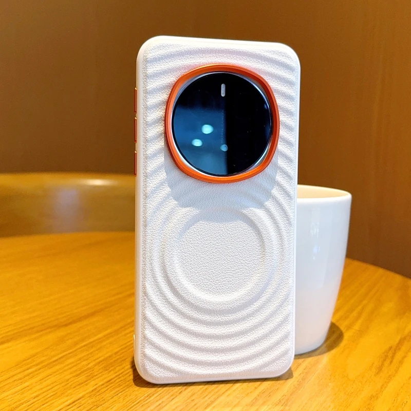 For Honor Magic 7 Pro 6 Pro Case Magnetic Ripple Pattern PU Leather Cover with Metal Camera Lens for HONOR Magic7