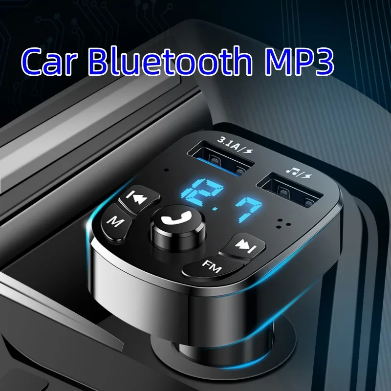 Bluetooth-Enabled FM Transmitter Car Kit, Fast Car Charger with QC3.0 Dual USB Ports, Vehicle Accessories