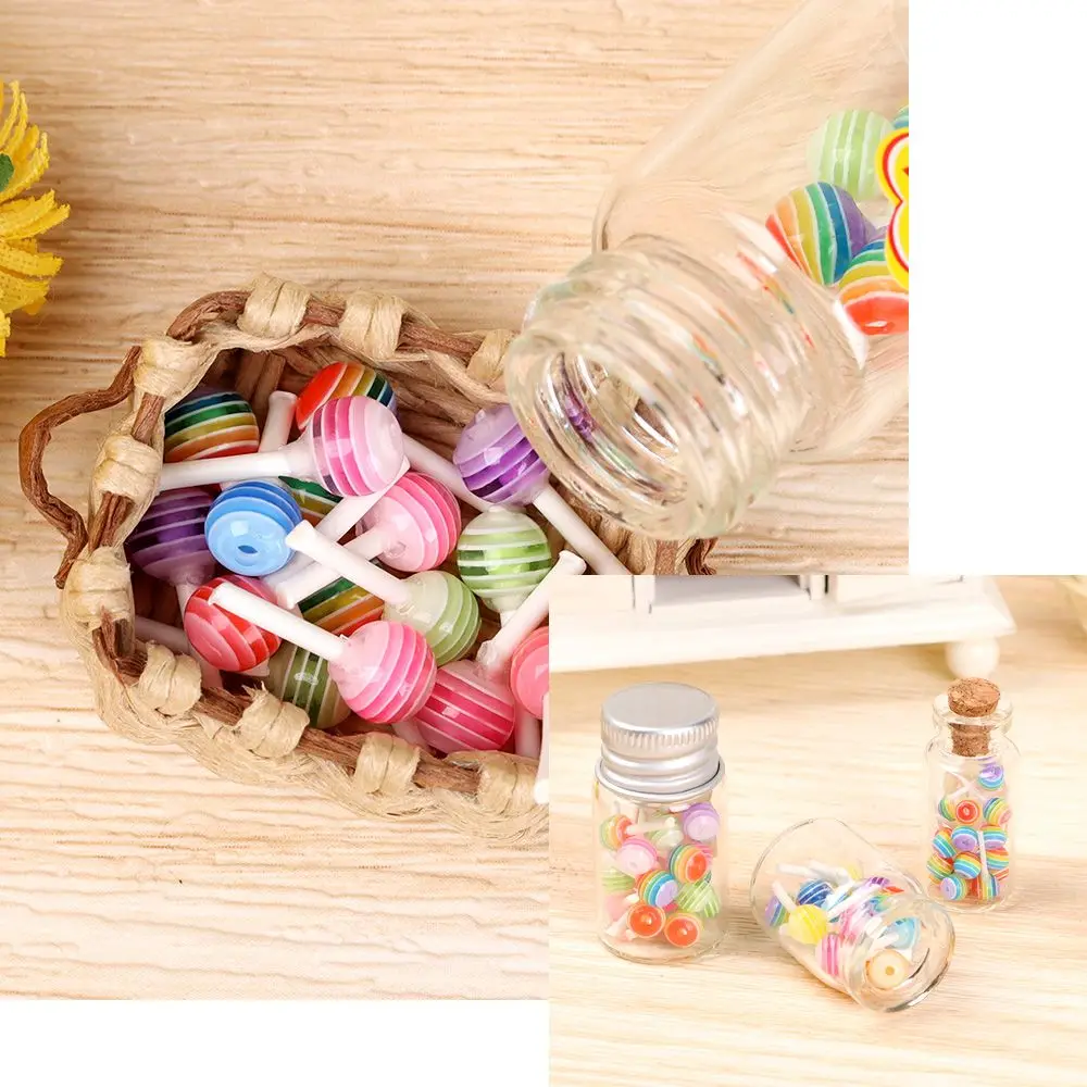 Accessori per Fotografia, Decorazioni Fai-da-Te, Miniature per Casa delle Bambole, Caramelle a Forma di Lecca-lecca con Barattolo