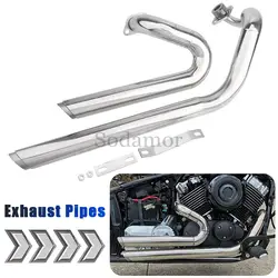 Motorcycle exhaust pipe color with aluminum alloy material and detachable muffler For YAMAHA V star 650 XVS650 Dragstar 650 400