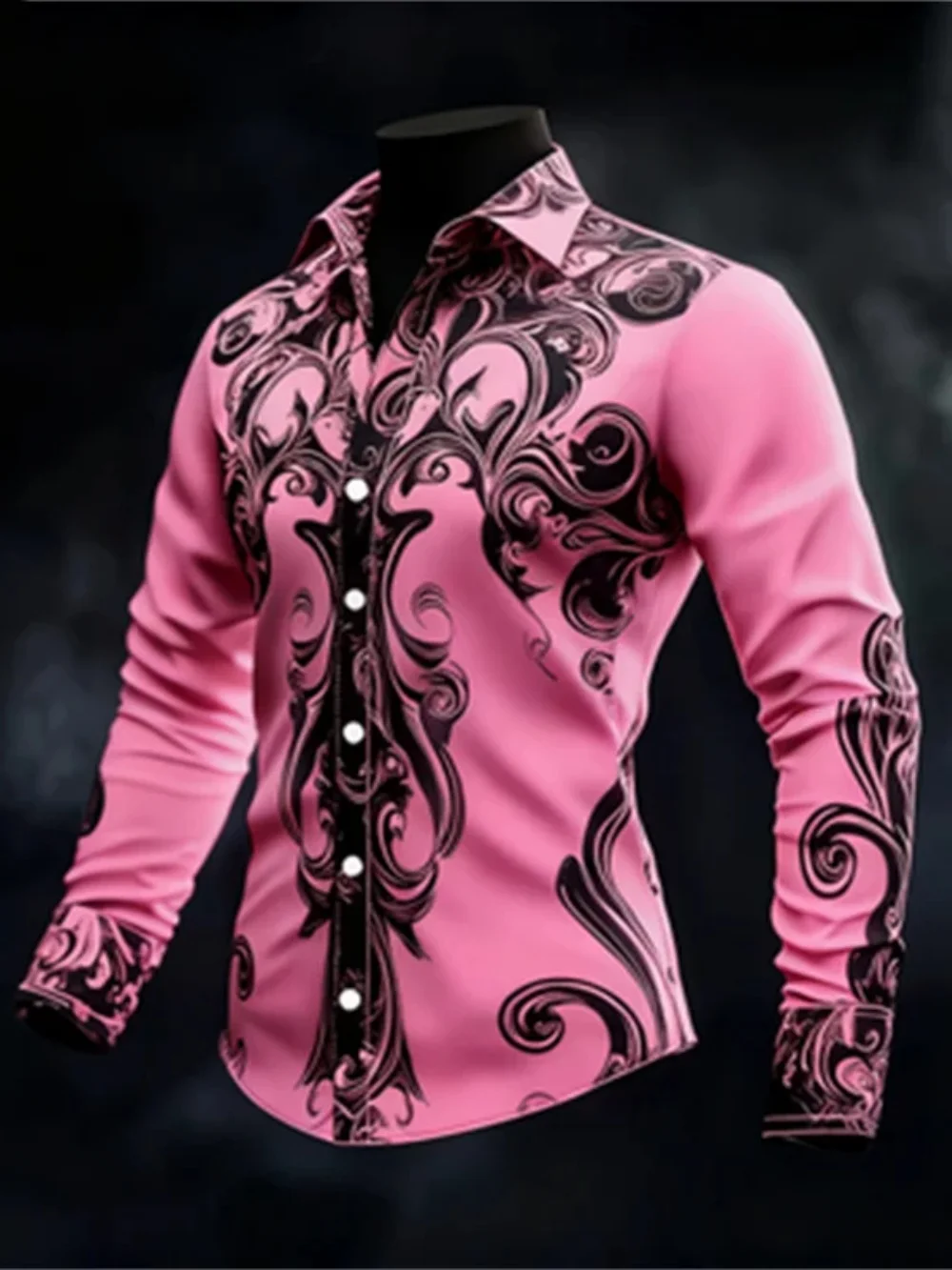 

Men's Casual Long Sleeve Button up Shirt 3D Printed Ethnic Art Patterns Fashionable Comfortable Top