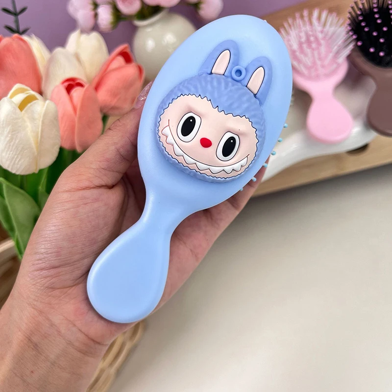 Portable Cartoon Labubu Air Cushion Massage Comb Handheld Hair Massage Tool Travel Hair Brush Massage Styling Tool