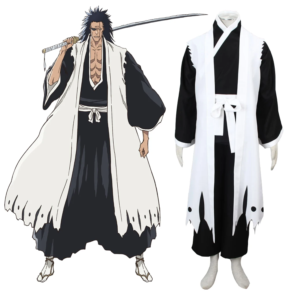 11th Division Captain Zaraki Kenpachi Cosplay Kimono Uniform Suit Men's Costumes Halloween Party Outfits XXS-3XL