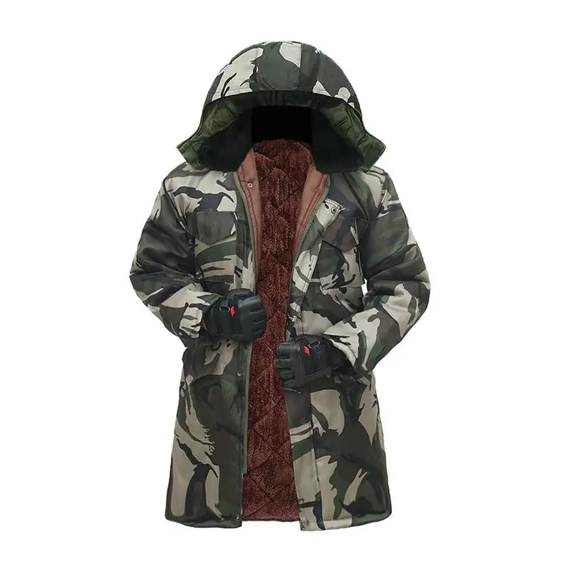 معطف شتوي من القطن المحيط ملابس عمل متوسطة الطول حماية حرارية مقاومة للاهتراء مقاومة للماء ملابس مقاومة للبرودة #5