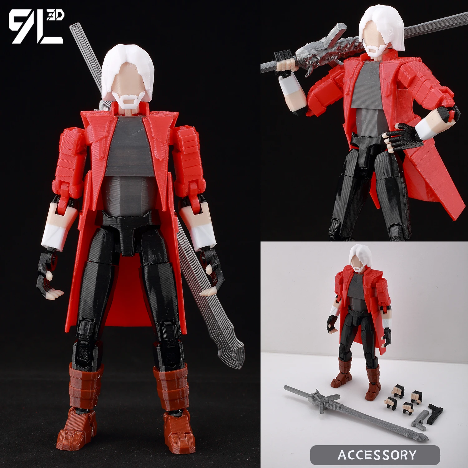 RUN DMC MEZCO フィギュア 限定100体 3体セット 希少 新品 9L3D Printed Multi-Jointed Articulated Devil May Cry Protagonist
