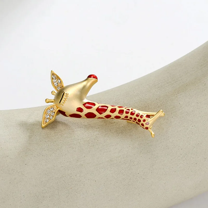 Enamel Giraffe Brooches For Women Unisex Animal Pin Small Cute Clothing Suit Coat Bag Accessories Party Daily Banquet Jewelry