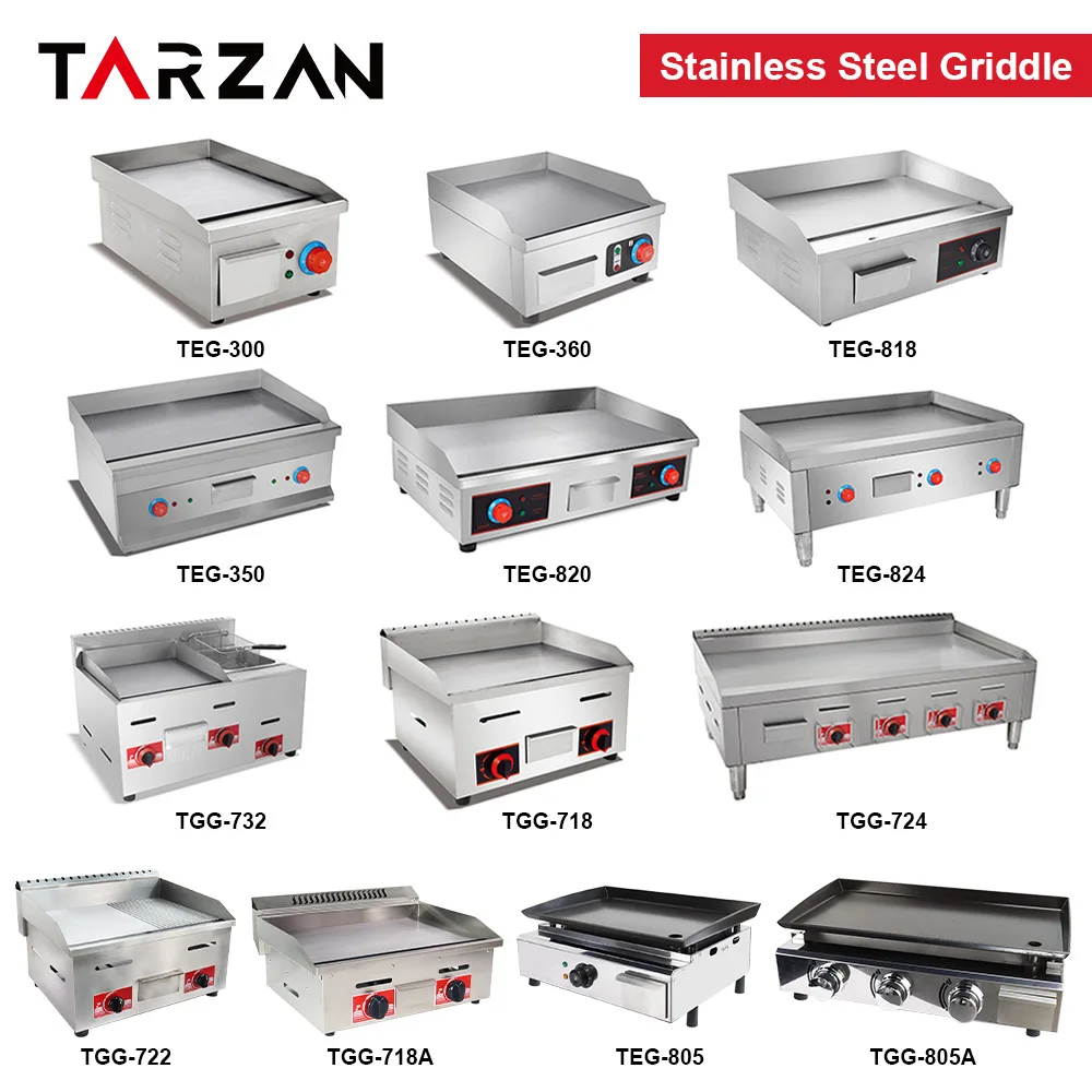 TARZAN Stainless Steel Electric Flat Baking Pan Wholesale Price Introduce Hotel Restaurant Kitchen Equipment