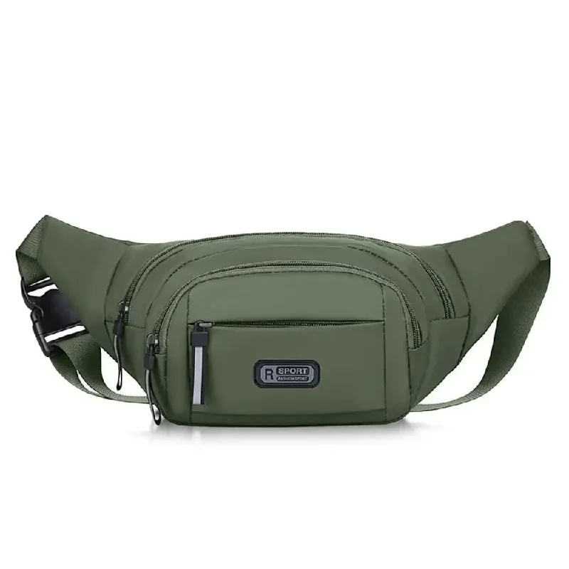 Men Canvas Fanny Waist Packs Unisex Fit Waistpack Mobile Sports Outdoor Running Anti Theft Ultra Thin Invisible Waist Bag