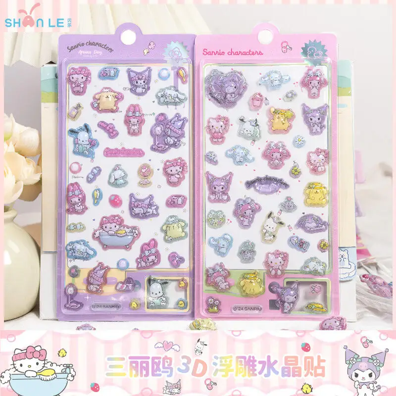 Kawaii Pom Pom Purin 3D кристалл 3D наклейки креативные периферийные устройства Cinnamoroll студенческая награда чехол для телефона украшение мультяшная наклейка