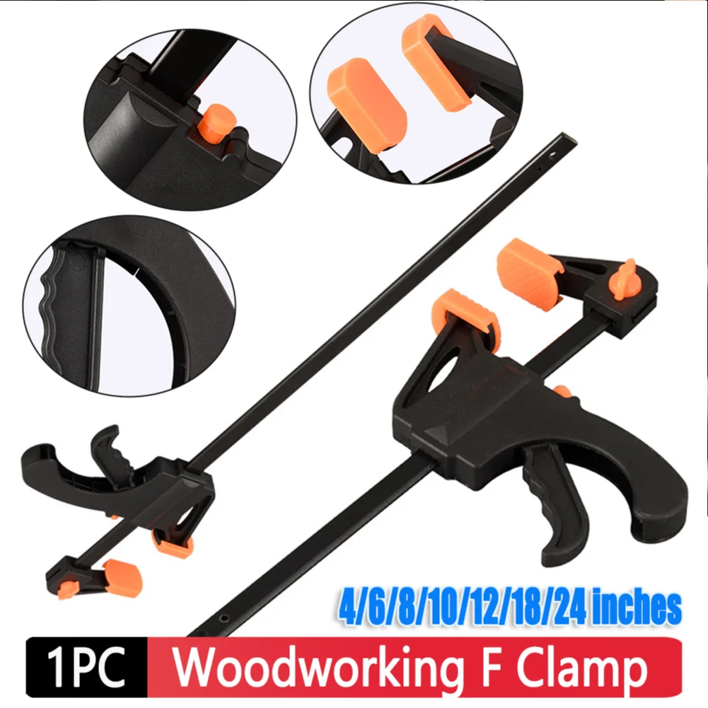 Woodworking F Clamp 4/6/8/10/12/18/24 inches F Type Clamp Clip Set Hard Quick Ratchet Release Clip DIY Carpentry Hand Tool