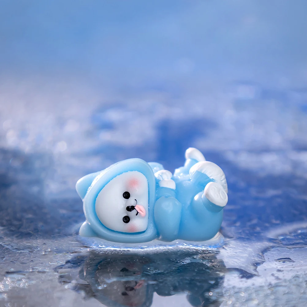 

4 Pcs Raincoat Puppy Decorations Mini Dog Figures Figurines Resin Miniature Statue