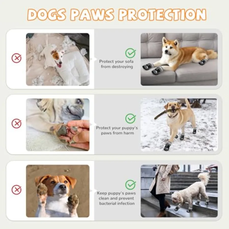 대형 및 중형견을 위한 반사 디테일이 있는 뜨거운 포장도로, 야외 하이킹 및 겨울 눈 보호용 강아지 신발