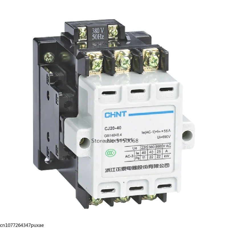 CHINT CJ20-63 CJ20-100 CJ20-160 CJ20-250 CJ20-400 AC 220V 380V 63A 100A 160A 250A 630A Electric Magnetic 3 Phase AC Contactor