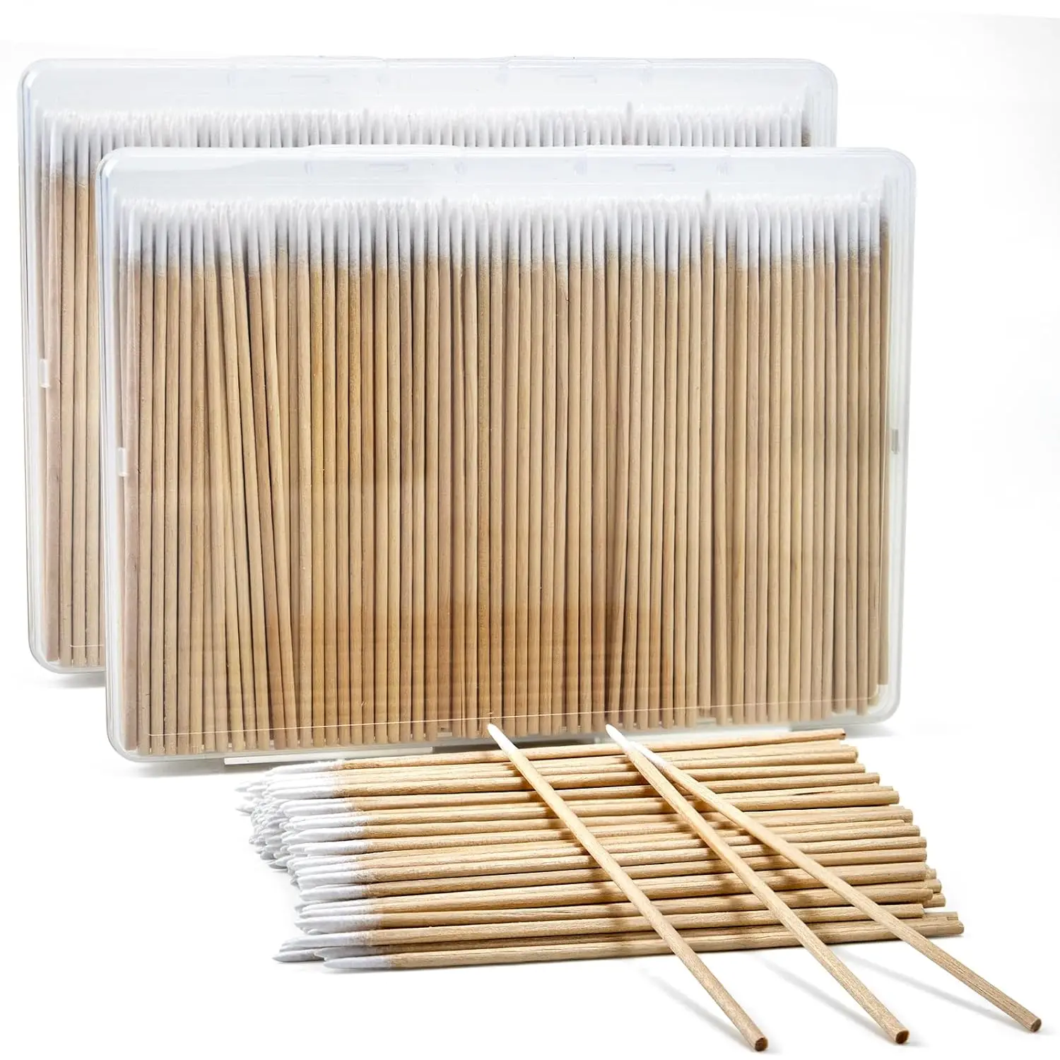 

Pointed Cotton Swabs with Storage Case - 4 inch Microblading Precision Tip Cotton Swabs with Wooden Sticks - for Makeup, Tattoo
