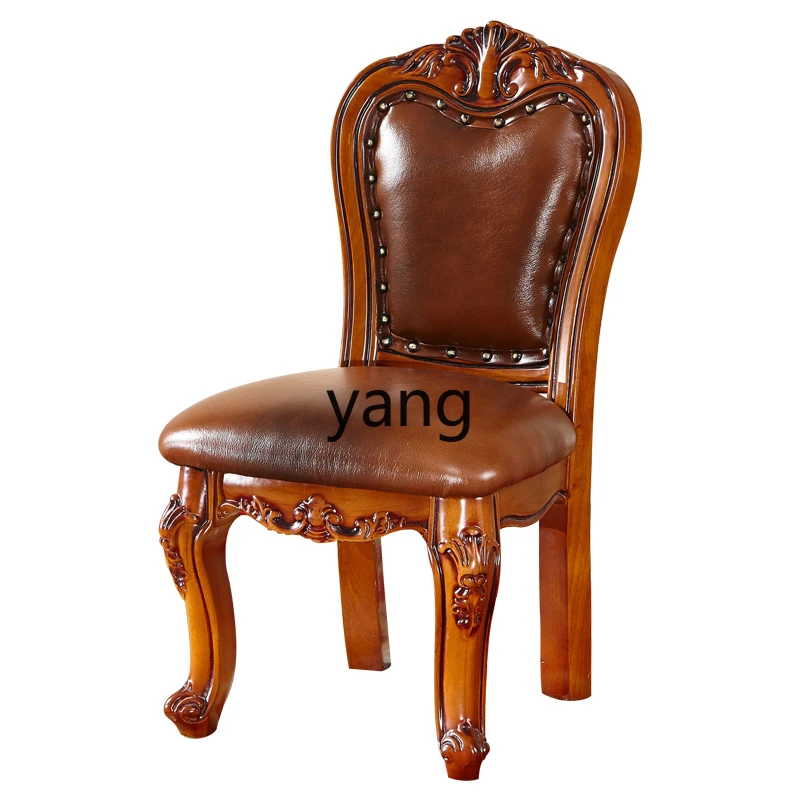 LH all solid wood first layer cowhide leather shoe change leisure chair household light luxury