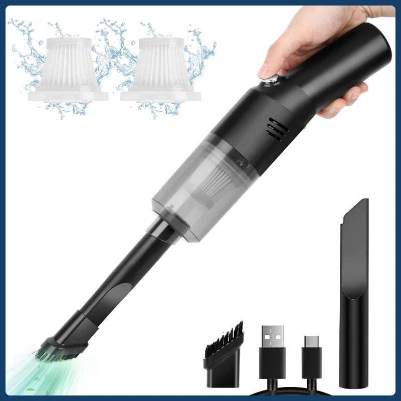 Handheld Cordless Rechargeable Vacuum Cleaner V06 Portable Mini Car Vacuum Cleaner High Power Cordless (400g)