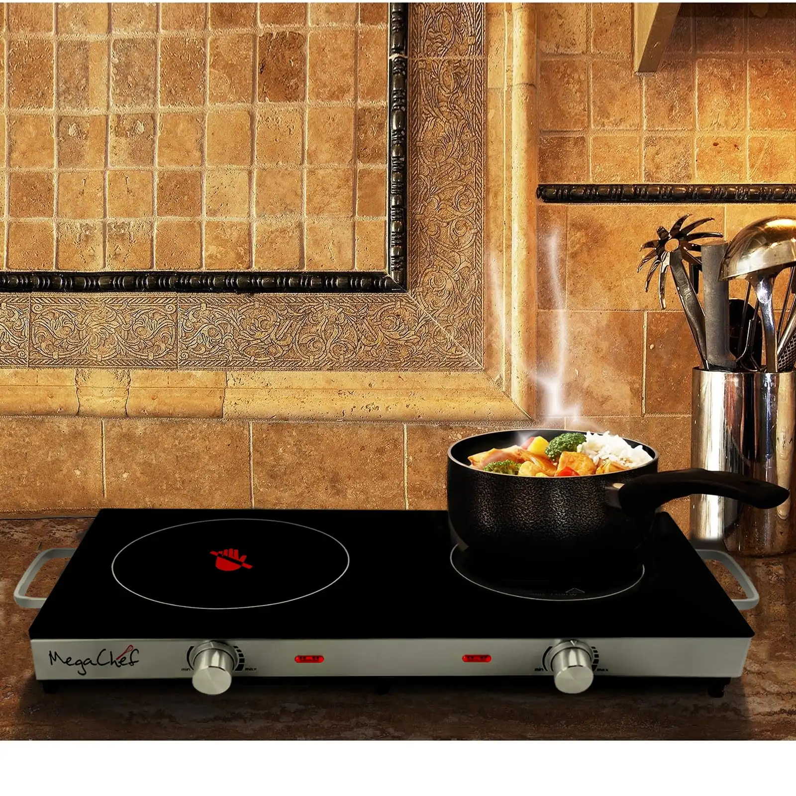 MegaChef Ceramic Infrared Double Electric Cooktop