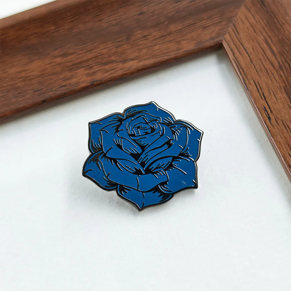 Jpop Singer Ado Enamel Pin Blue Rose Brooch Official Logo Metal Badge Classical Music Lapel Pins Concert Merchandise Fans Gift