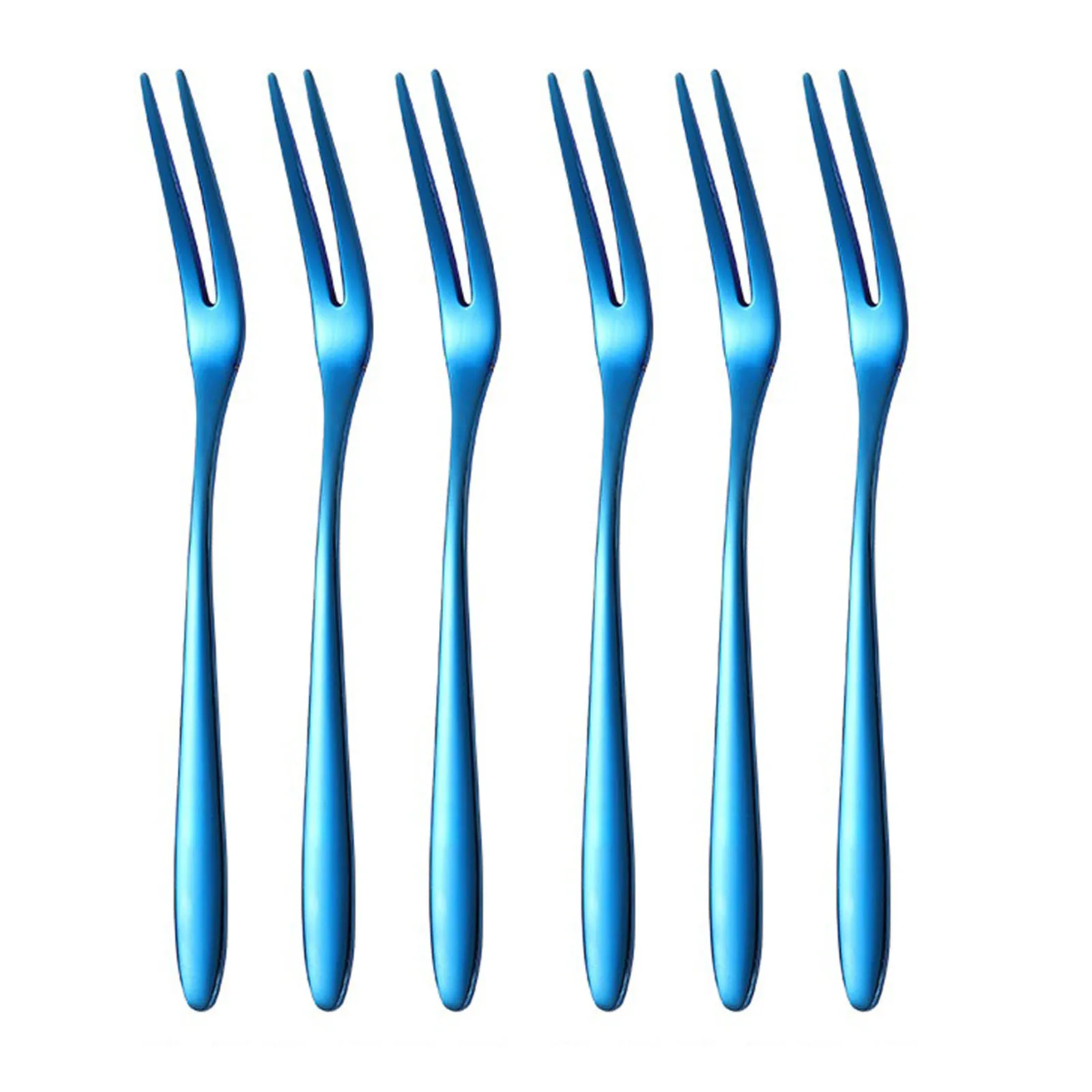 Stainless Steel Fruit Forks 6Pcs Set of Mini Food Picks for Cakes Desserts and Snacks Stylish Tableware Solution