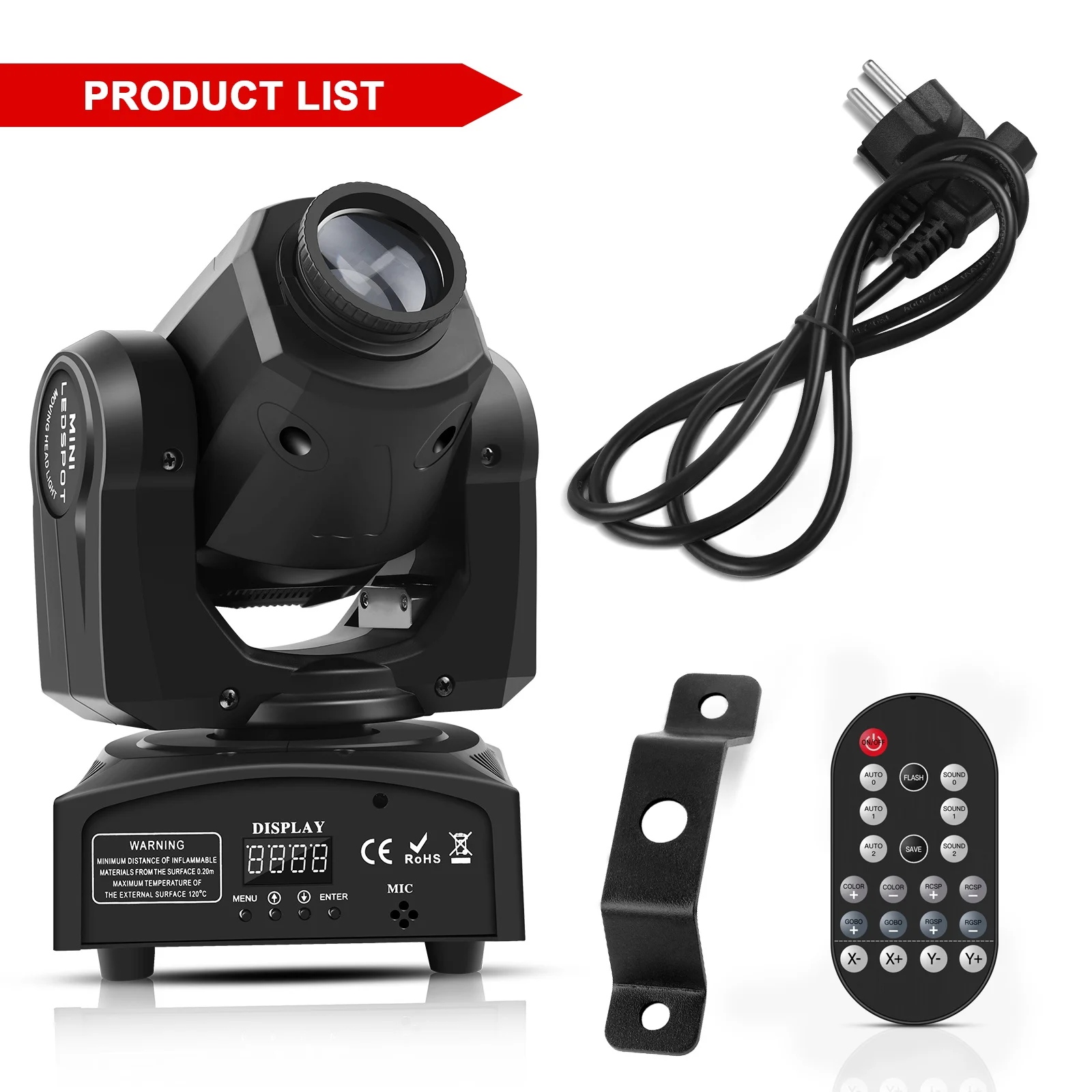 U'king 60w LED Moving Head Light Mini Spot Gobo Bühnen licht dmx512 Remote Pattern Beam Effekt Licht für Disco Hochzeit DJ Party – Detail 5