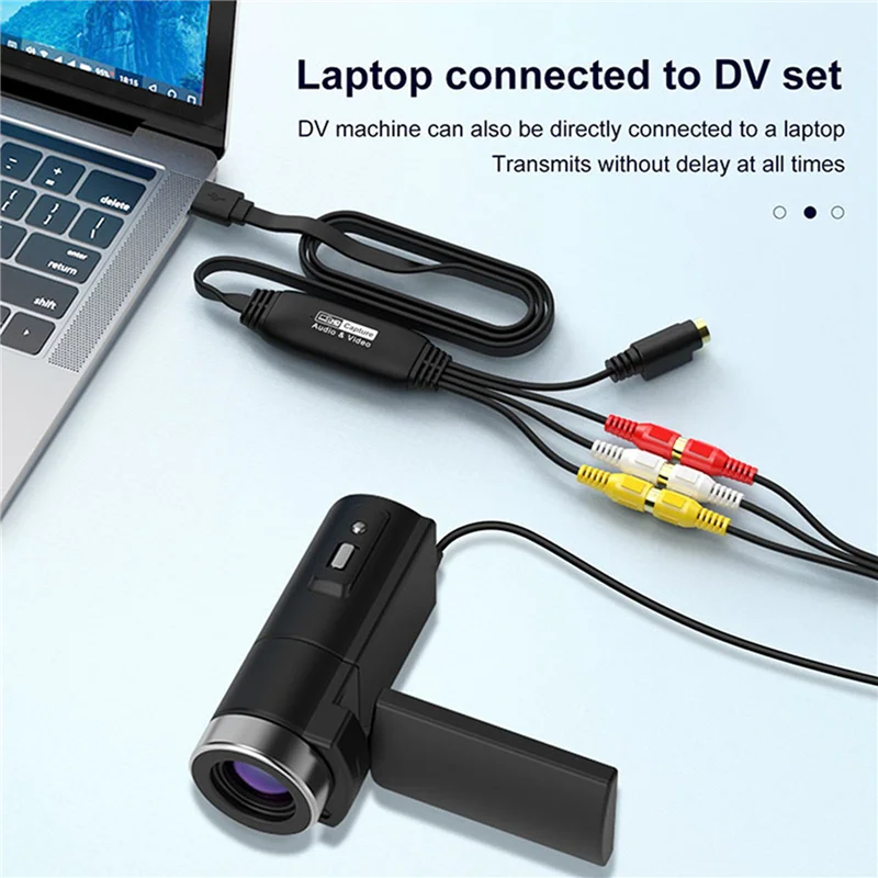 

A37T-4X USB Video Capture VHS To Digital Converter USB 2.0 Video Audio Capture Card For TV DVD VHS Support Windows Mac System