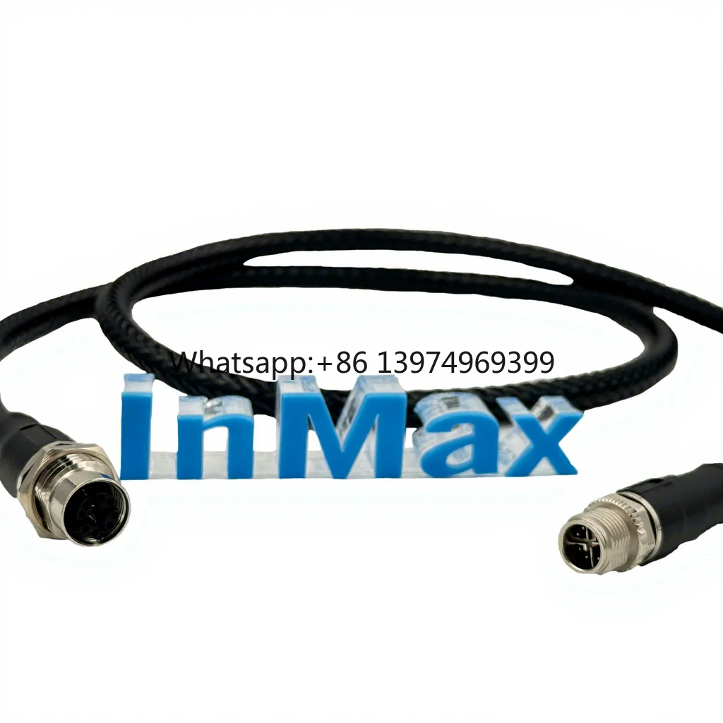InMax Manufacturer X-coded Series Nylon Flat Filament Braided Sleeving M12 Ethernet Cable