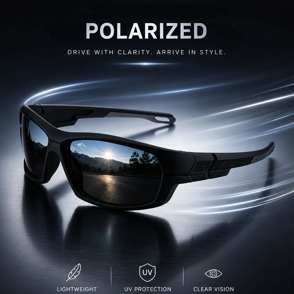 Sports Polarized Sunglasses with UV400 Protection for Cycling Running and Hiking Anti Glare and Durable Frame for Men and Women