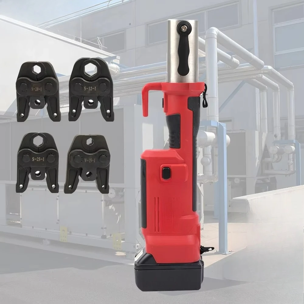 Portable Rechargeable Battery Hydraulic Pipe Press Tool Pipe Crimping Tool for 12-54mm Pex&Multilayer with 4 Jaws