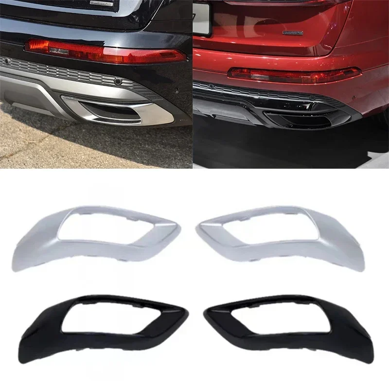 

Car Black Or Chrome Rear Exhaust Muffler Tail Throat Pipe Cover Trim For Audi Q7 S-Line Sline Sport 2020 2021 2022 2023 2024