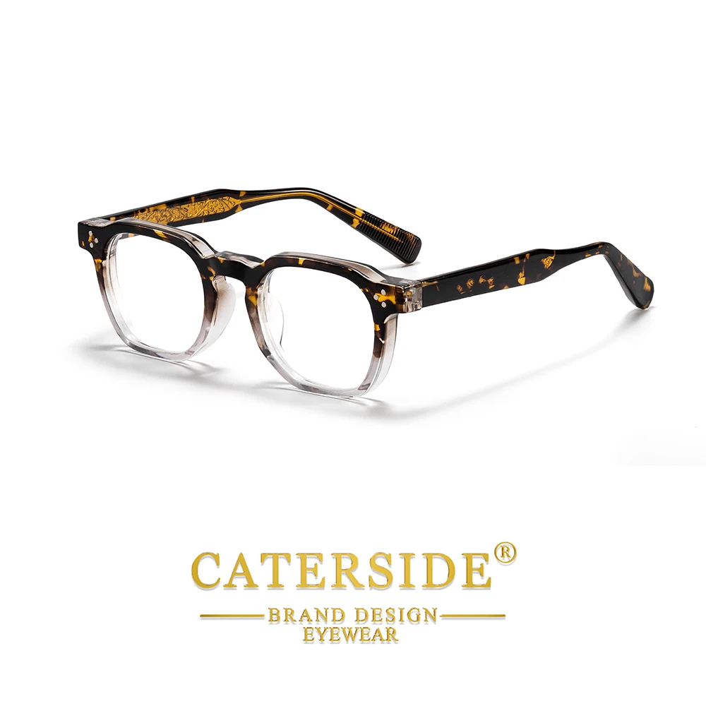 CATERSIDE Neue Herren-Modebrillenfassung, quadratisch, dicker Rahmen, Brillenfassung für Damen, für Outdoor-Reisen, einfache dekorative Brille – Detail 9
