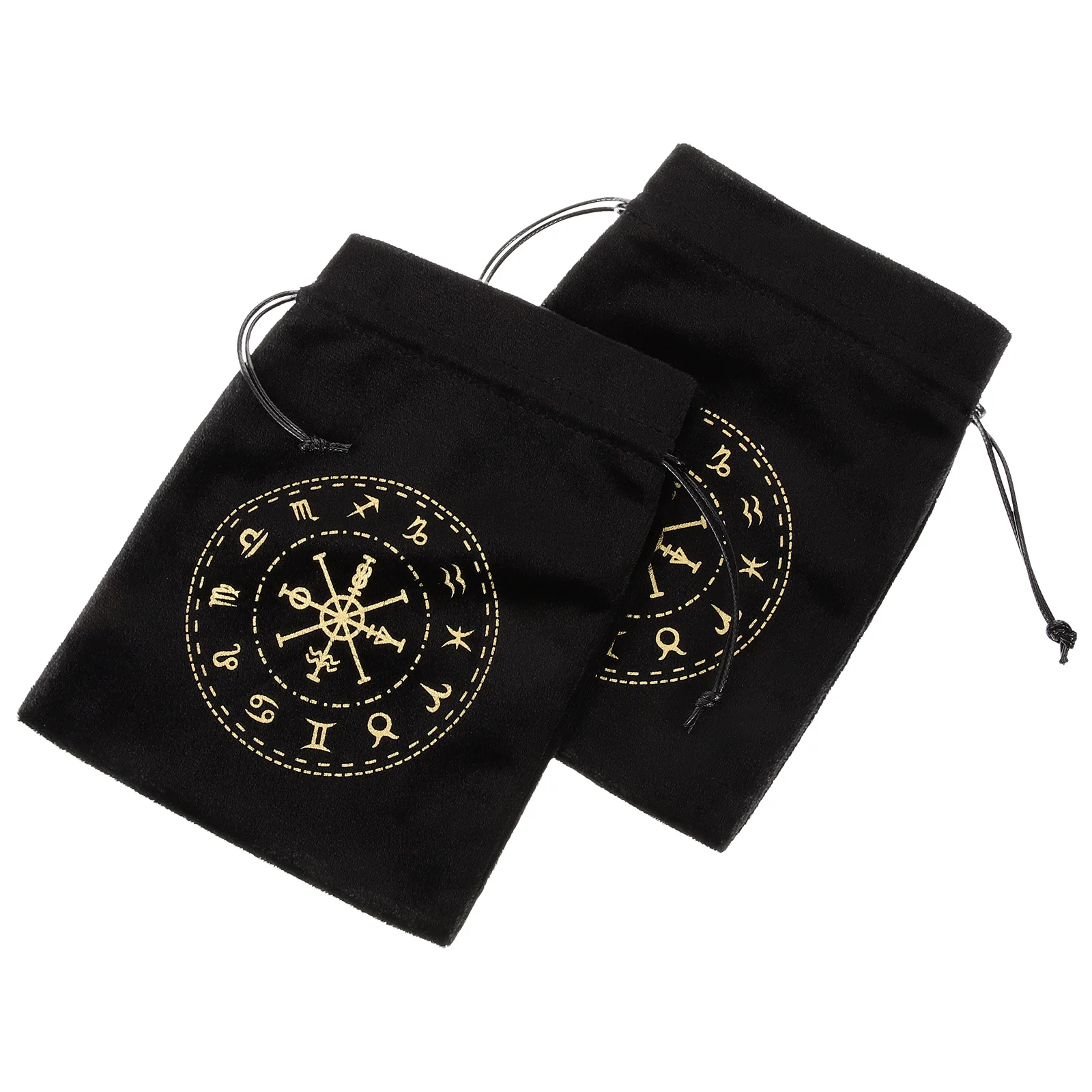 

2Pcs Tarot Drawstring Bag Soft Lint Material Elegant Design Tarot Cards Organizer Pouch Drawstring Bags Storage Pouch