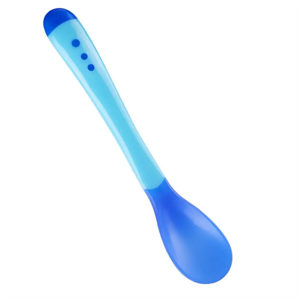 Tableware Soft  Feeding Tools Feeding Infant Fork Toddler Flatware Temperature Sensing Spoon Silicone Spoon