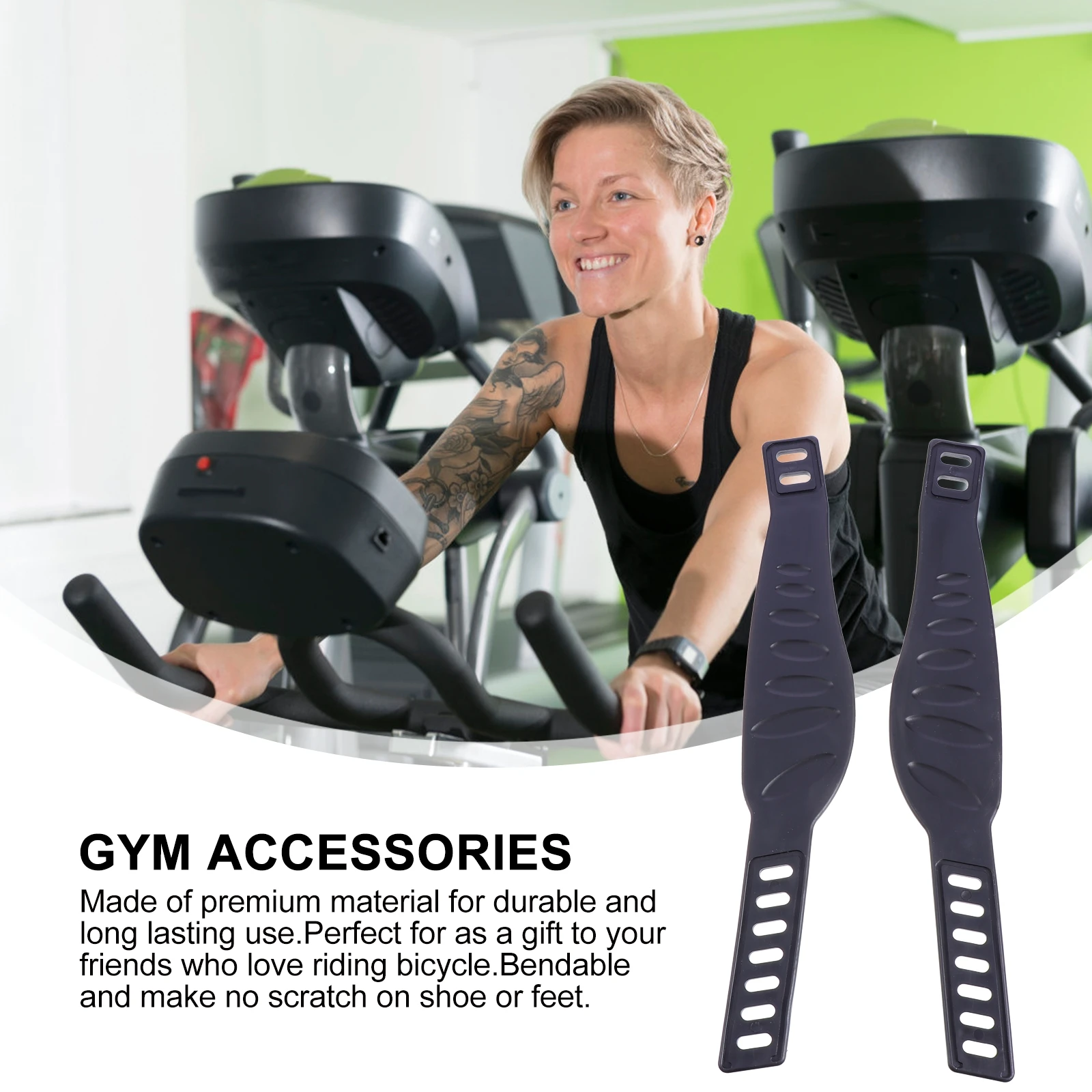

Exercise Bike Pedal Straps Foot Strap Replacement Cycling Fix Gym Accessories Anti Slip Adjustable Straps Premium Material