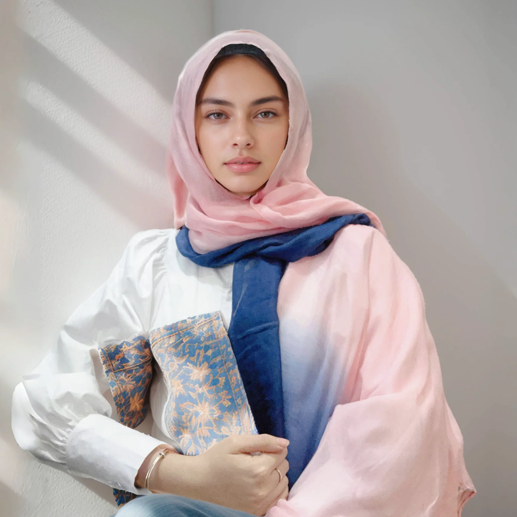 

Oversize Ombre Print Scarf Cotton Viscose Soft Hijab New Brand Design Headscarf Turban Solid Color Fashion Women Wraps