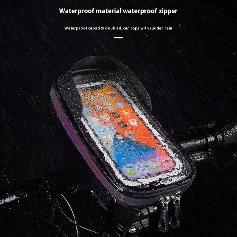 Hard Shell Phone Bag Cycling Bag Handlebar Bag Waterproof Large Capacity Touchscreen Compatible Bicycle Accessories