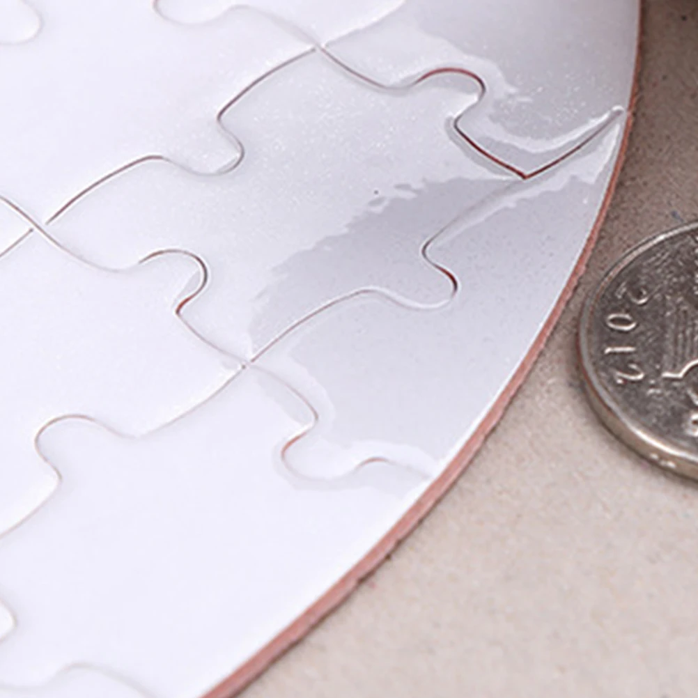 

4pcs Sublimation Puzzles White Heat Transfer Puzzle Blank Jigsaw For Diy Crafts Kids Educational Transfer Paper Puzzle Piece