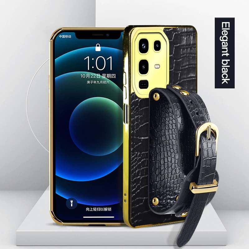 Capa de telefone de couro PU com padrão de crocodilo para Infinix Note 50 Pro 4G Silicone Soft Capa traseira com suporte e alça de pulso