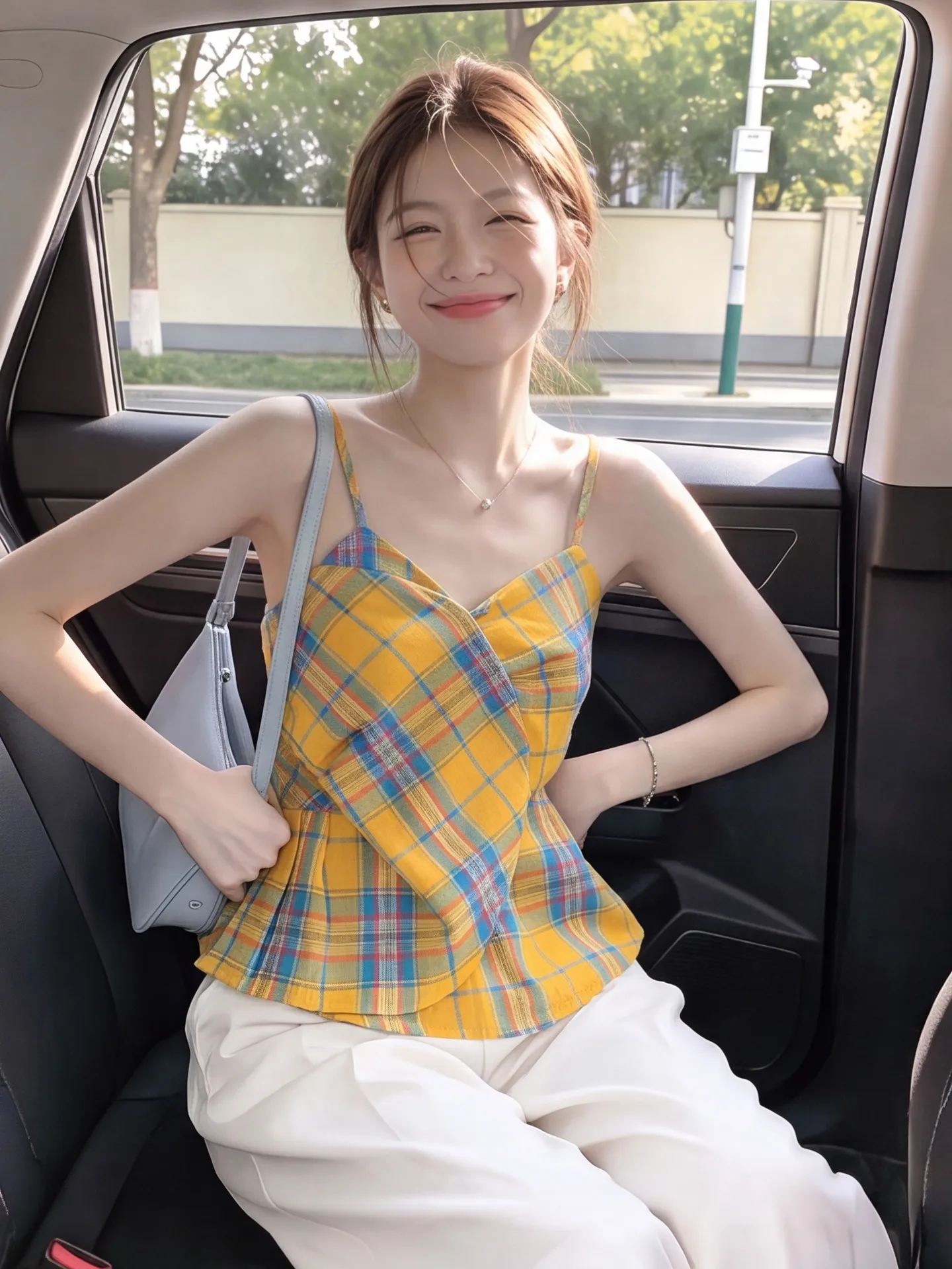 Chic Korean Design Irregular Plaid Strapless Vest Women Summer 2026 New Elegant Sleeveless Top Breathable Polyester Fiber