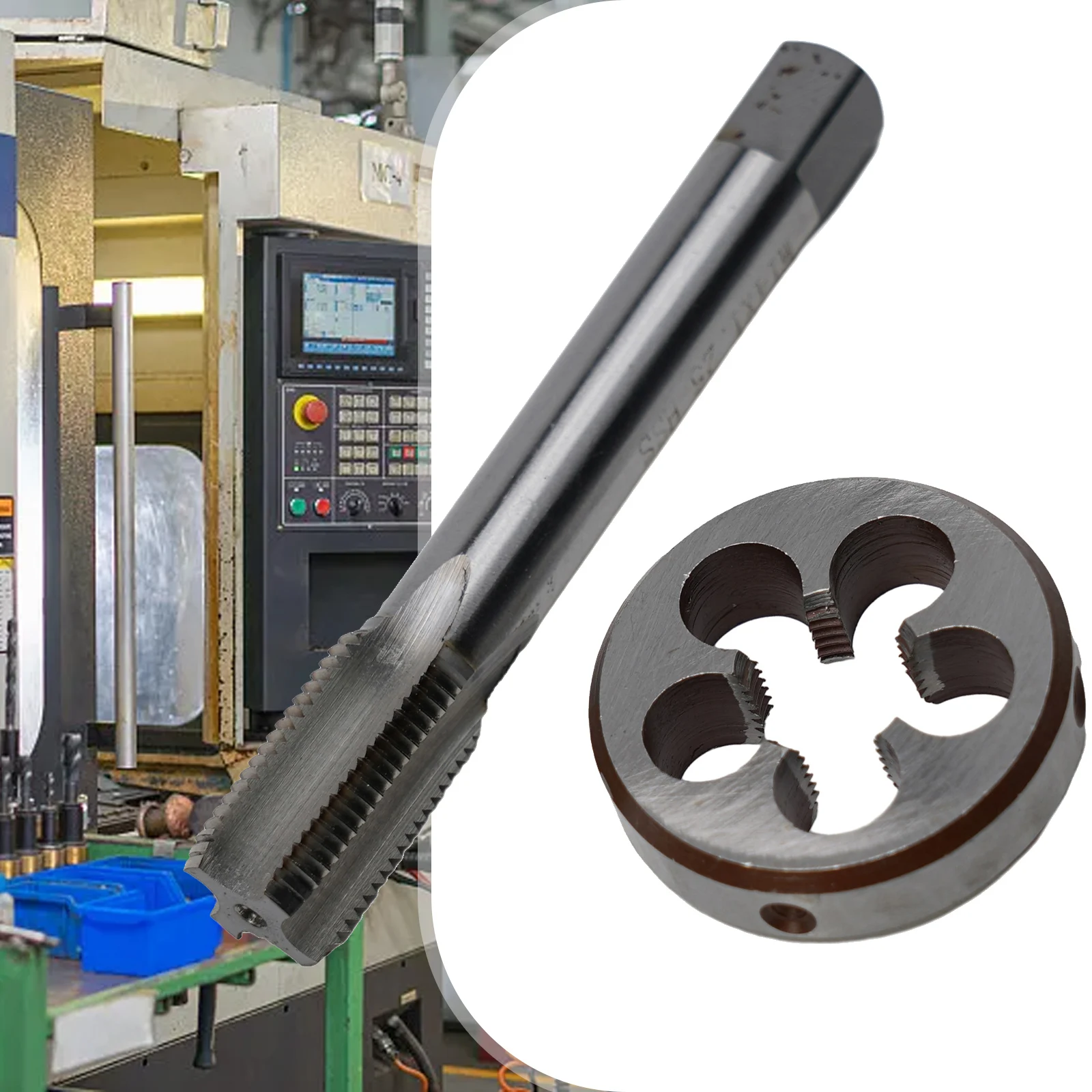 

2pcs Tap And Die Left Hand Tap Round Die M14*1.25mm Metric Thread Metal Set For Metalworking Manual Tools Accessories