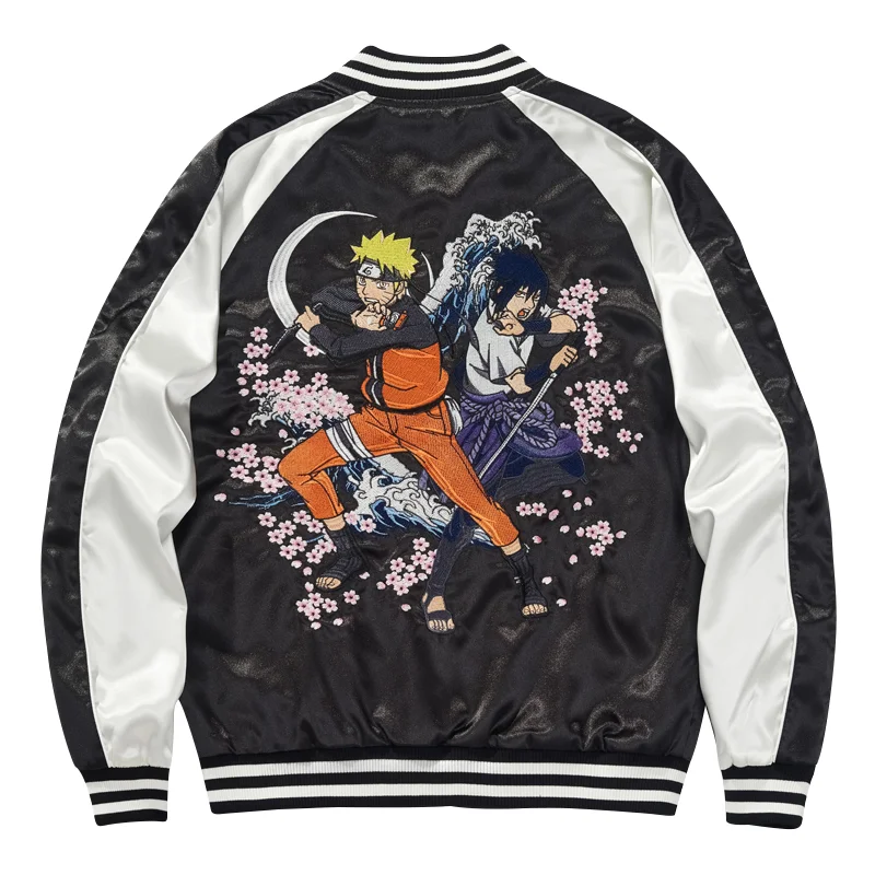 

Аниме Наруто, готические ретро куртки на молнии с большими куртками для мужчин, куртка с длинными рукавами в стиле панк, свободное уличное пальто в стиле Харадзюку