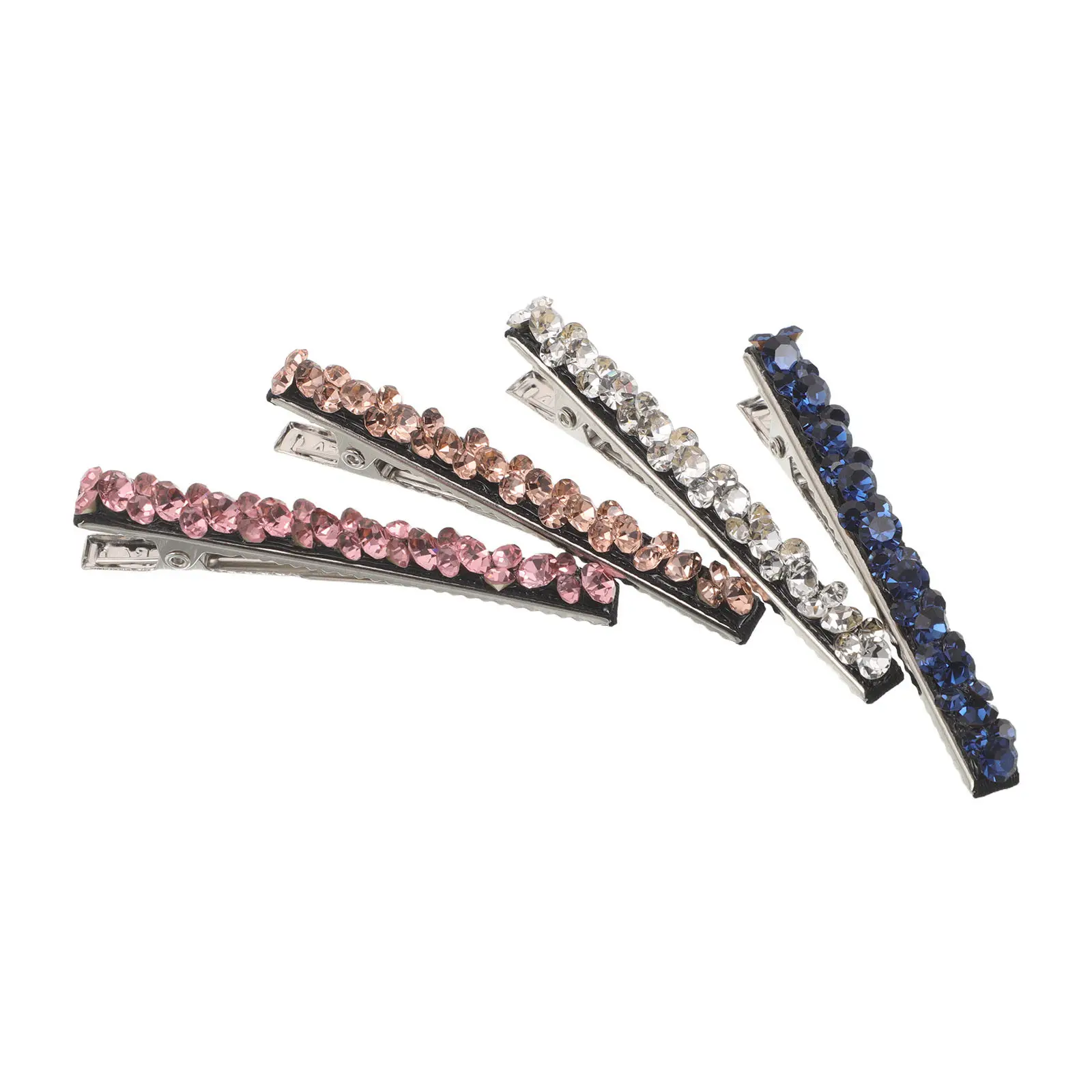 

4Pcs Rhinestone Hair Clips Glitter Duckbill Barrettes Crystal Styling Hairpins Sparkly Metal Alligator Clips for Women