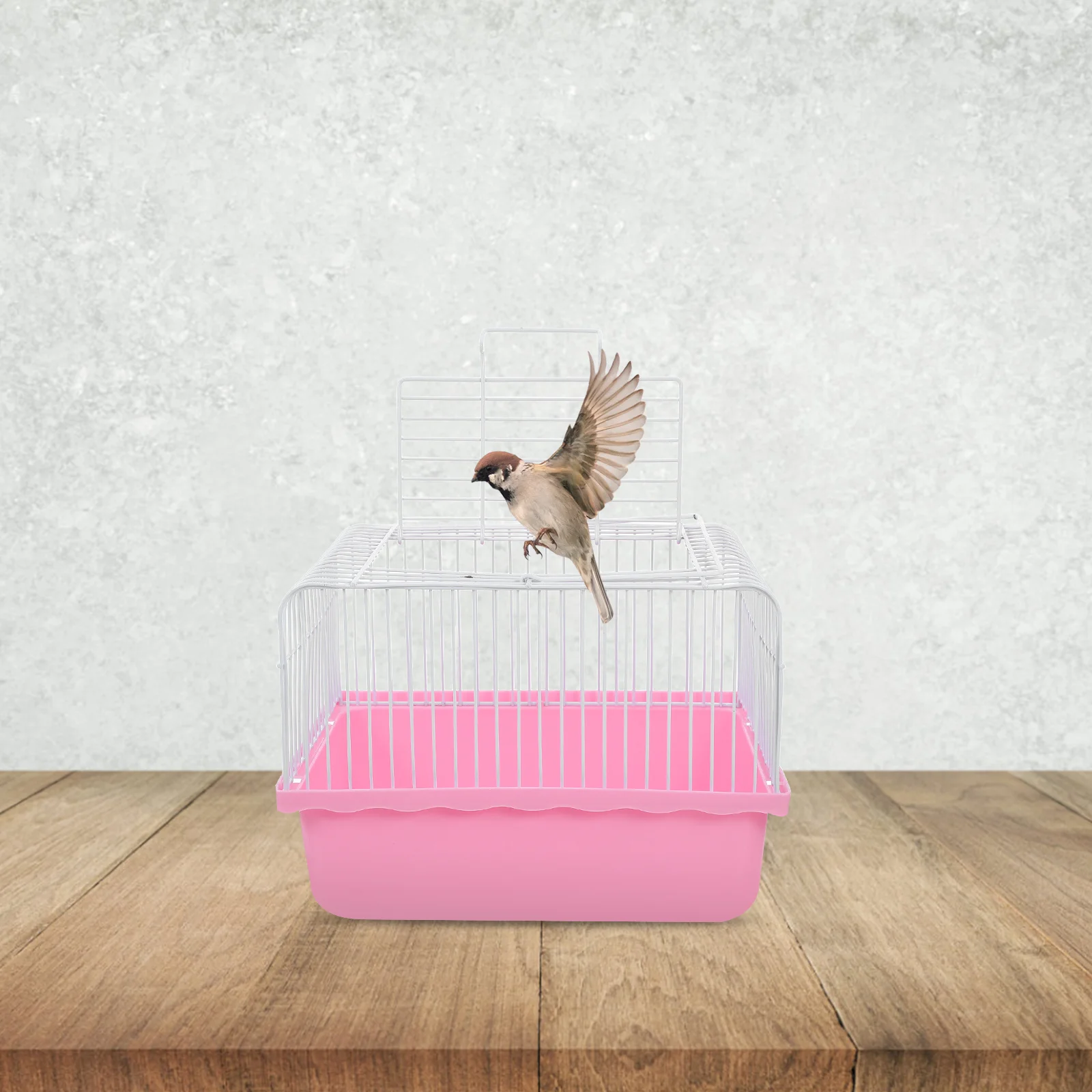 

Portable Bird Cage Lightweight For Parakeets Cockatiels Lovebirds Small Animals Abs Foldable Pet Carrier Transparent Easy