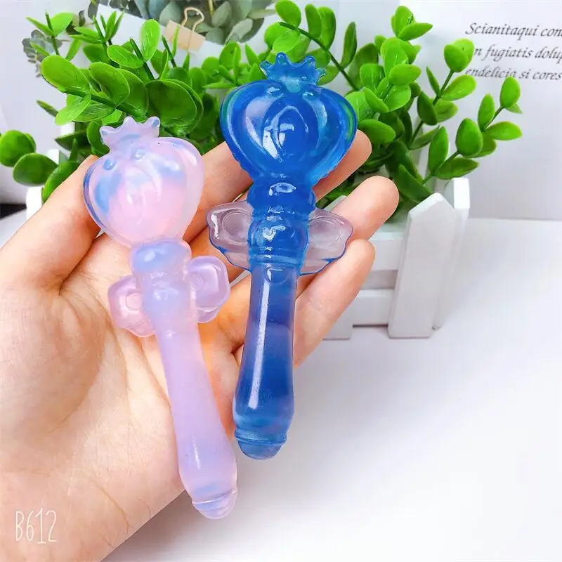 High Quality Opalite Magic Stick Healing Carvings Reiki Sceptre Magician Wand For Home Decoration Gift 1pcs 11CM