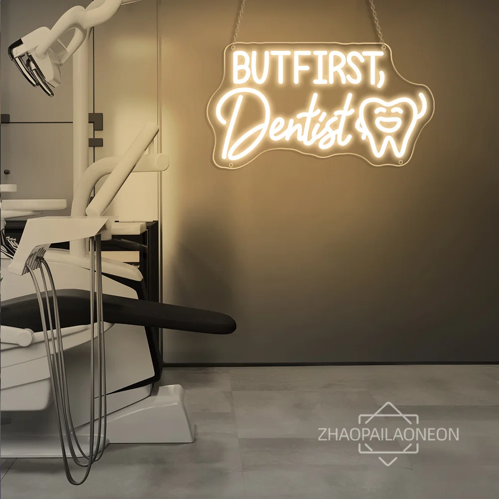But first Dentist Neon Led Sign Dentist's Office Wall Room Beauty Solon Decor LED Neon Light USB Dental Clinic Decoration Signs