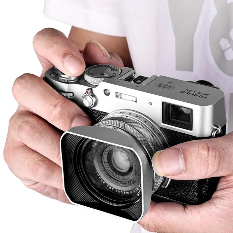 غطاء محرك السيارة المعدني حامي الظل لفوجي X100VI X100V X100F X100T X100S يستبدل لين هود 49 مرشح UV