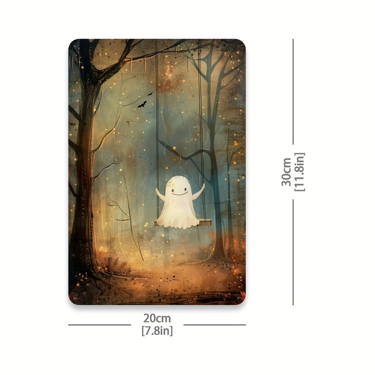 Letrero de chapa de metal vintage sobre columpio: perfecto para decoración de Halloween, uso interior y exterior en comedor, dormitorio, sala de estar, cafetería,