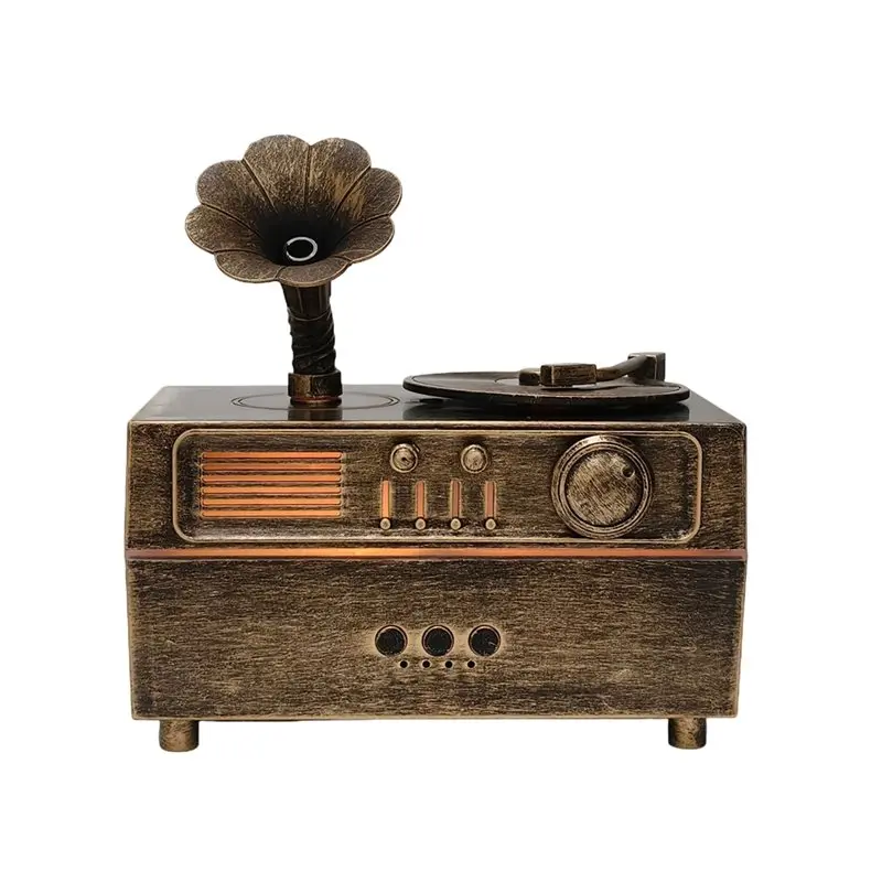 

AA08-Aroma Dispersion Rotating Retro Gramophone 3 In 1 Diffuser Humidifier With Built-In Bluetooth Speaker For Home Office Decor