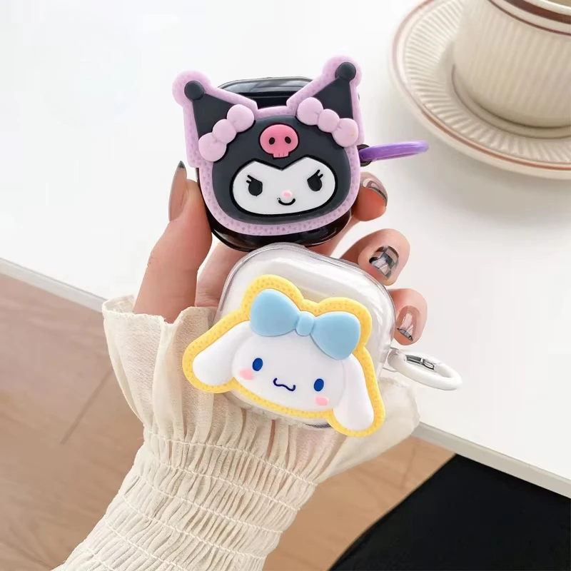 Funda para Samsung Galaxy Buds FE, bonita funda para auriculares Kuromi para Samsung Buds 2 Live Pro, funda protectora para auriculares inalámbricos con gancho