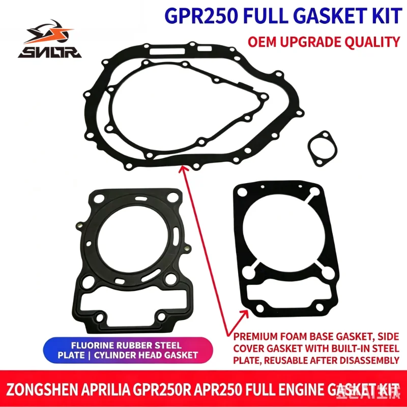 SNOR Full Engine Seal Gasket Kit Cylinder Gasket Overhaul Gasket For Aprilia GPR250 APR250-R