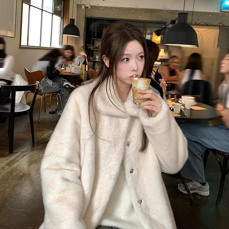 フェイクファー クロップドジャケット コート レディース ファーリー 秋 オーバーロング ナイトクラブ 若い 日本風 薄手 ニット アブリゴス ファッショナブル トレンド